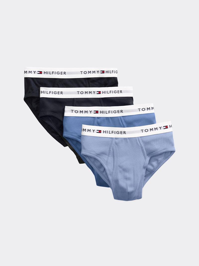 Férfi Tommy Hilfiger Pamut classics brief 4pk Briefs Sötétkék | HU 1323VRW